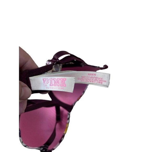 PINK by Victoria’s Secret Wear Everywhere Lightly Lined Bra 32C Logo Spellout - Picture 3 of 5